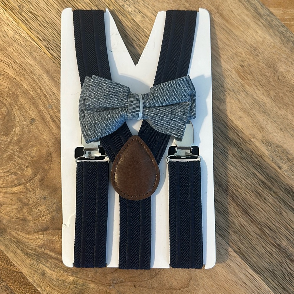 Baby / toddler suspender and bow tie set NEW
